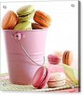 Delicious French Macaroons On Table Acrylic Print