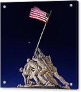 Digital Drawing - Iwo Jima Memorial At Dusk Acrylic Print