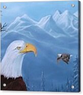 Eagles In The Tetons Acrylic Print