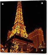 Las Vegas Strip - Eiffel Tower and Hot Air Balloon Solid-Faced Canvas Print