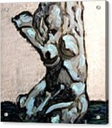 Emerald Green And Blue Expressionist Nude Female Figure Painting Filled With Emotion And Movement Acrylic Print