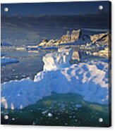 Evening Light On Ice Floes And Peaks Acrylic Print