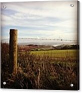 #fields #view #fence #barbed #wire Acrylic Print