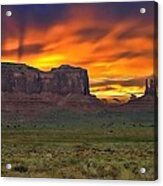 Fire In The Sky Over The Valley Acrylic Print