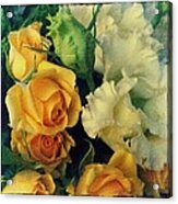 Flowers On Canvas Acrylic Print