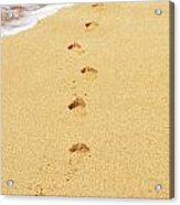 Foot Prints In The Sand Acrylic Print