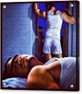 #gay #love #sex #top #bottom #hot  #bed Acrylic Print