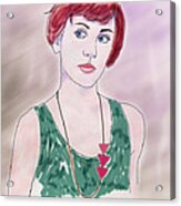 Girl With Necklace Acrylic Print