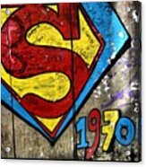 #grafetti #superman #1970 #paris Acrylic Print