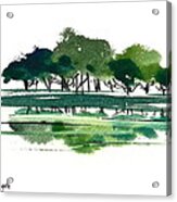 Green Lake Forest Acrylic Print