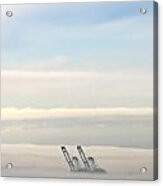Harbor Cranes In Fog Acrylic Print