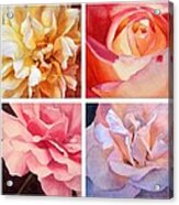 Heart Of A Rose Collage Acrylic Print