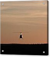 Helicopter Flyover At Sunset Acrylic Print