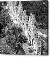 House Of The Doves At Uxmal Mexico Black And White Acrylic Print