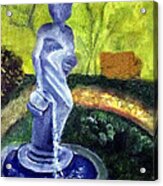 Lady With The Water Statute Acrylic Print