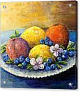 Lemons And Blueberries Acrylic Print