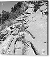 Looking Up The Hermit's Rest Trail Bw Acrylic Print