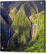 Molokai Hawaii Waterfalls Acrylic Print