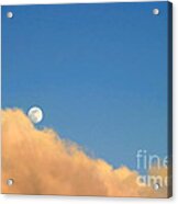 Moon At Sunset Acrylic Print
