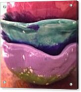 My Handmade Bowls For #purpletuesday Acrylic Print