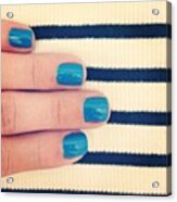 #nails #blue Acrylic Print