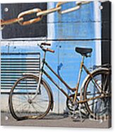 Old And Broken Bicycle Left Alone Acrylic Print