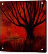 Orange Tree-distorted Acrylic Print
