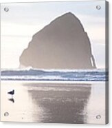 Pacific City Beach Reflected Acrylic Print