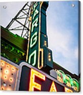 Photo Of Fargo Theater Marquee Sign At Night Acrylic Print