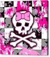 Pink Skull Scene Girl Acrylic Print