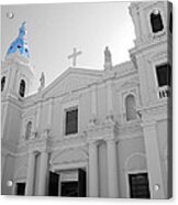 Ponce Puerto Rico Cathedral Of Our Lady Of Guadalupe Color Splash Black And White Acrylic Print