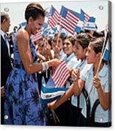 President And Michelle Obama Greet Acrylic Print