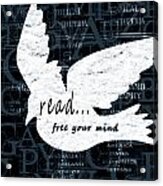Read Free Your Mind Teal Acrylic Print