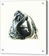Reclining #nude #sterling #ring - Part Acrylic Print