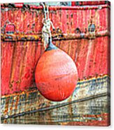 Red Boat With Bumper Acrylic Print