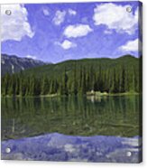 Rockies And Blue Sky Paint Acrylic Print