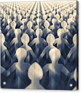 Rows Of Paper Cut-out Figures Acrylic Print