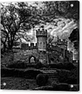 Ruins Of Warwick In Black And White Acrylic Print
