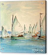 Sailors In A Runabout Acrylic Print