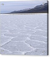 Salt Flats At Badwater With Polygon Acrylic Print
