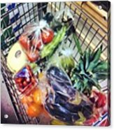 Shopping Cart Full Of Goodies #fruits Acrylic Print