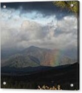 Subtle Rainbow On Mountain Acrylic Print