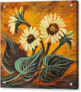Sunflowers 14 Square Painting Acrylic Print