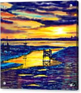 Sunset Over The Humber Estuary Acrylic Print