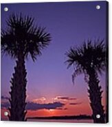 Sunset Through The Palms Acrylic Print