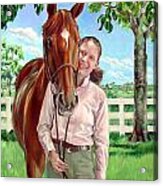 Suzanne With Her Horse Acrylic Print