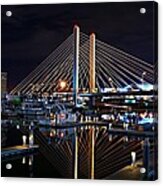 Tacoma Hwy 509 Bridge Up In Lights 1 Acrylic Print