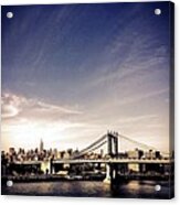 The Manhattan Bridge And New York City Skyline Acrylic Print