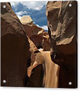 The Red Clay Faces Of  Willis Creek.  Utah. Acrylic Print