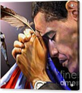 They Shall Mount Up With Wings Like Eagles -  President Obama Acrylic Print